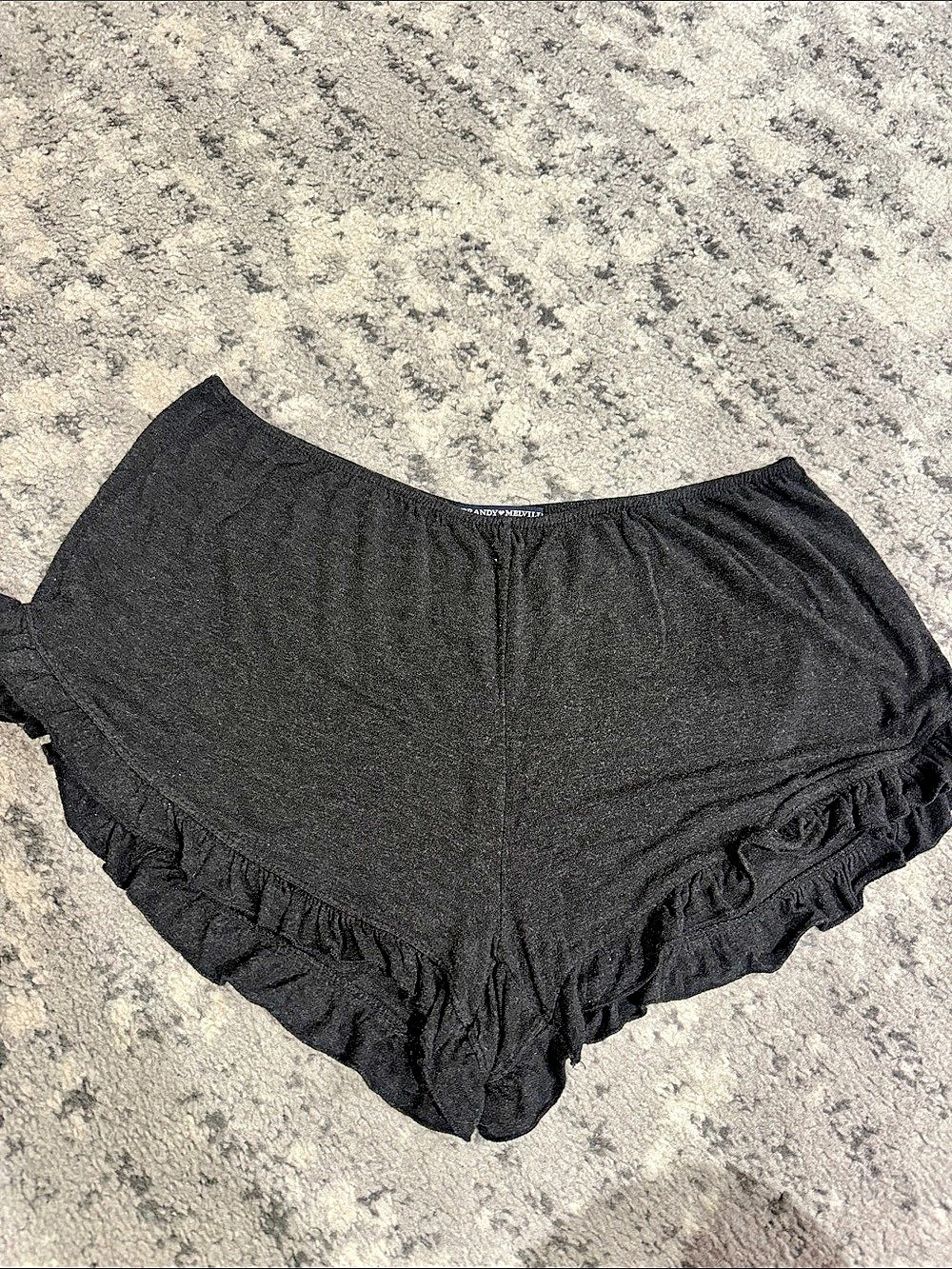 Brandy Melville Black Ruffle Trim Shorts